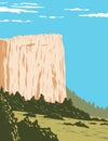 Inscription Rock a Sandstone Bluff in El Morro National Monument in Cibola County New Mexico United States WPA Poster Art