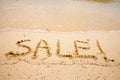 Inscription SALE on sand