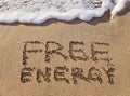 Inscription on the sand Free Energy Royalty Free Stock Photo