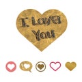 The inscription on the sand: I love you. Royalty Free Stock Photo