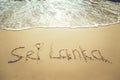 The inscription on the sand. Inscription on the bank of the ocean