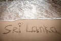 The inscription on the sand. Inscription on the bank of the ocean