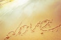 Inscription on sand Royalty Free Stock Photo