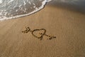 Heart on sand Royalty Free Stock Photo