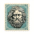 Artemis Postage Stamp: Greek God Illustration In Ravi Zupa Style