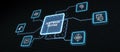 Inscription SOFTWARE TESTING on the virtual display. Business, modern technology, internet and networking concept. 3d