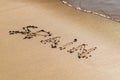 Inscription Spain on the sand beach Royalty Free Stock Photo