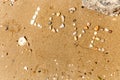 Inscription stones in the sand the word love