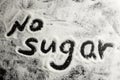 The inscription of sugar-free sugar, caries prevention, dental health care, causes of carious lesions, diabetes, obesity