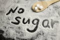 The inscription of sugar-free sugar, caries prevention, dental health care, causes of carious lesions, diabetes, obesity