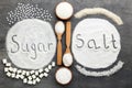 Inscription Sugar and Salt Royalty Free Stock Photo
