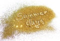 Inscription Summer Days on golden glitter sparkle on white background Royalty Free Stock Photo