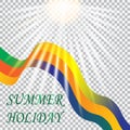 Inscription summer holiday. Solar Brazil, vacation in Rio. Tape on a white background. illustration Royalty Free Stock Photo