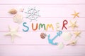 Inscription Summer by plasticine Royalty Free Stock Photo