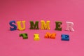 The inscription `Summertime` on a pink background