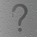 The inscription on the sweaty glass - the question mark. Transparent background. Royalty Free Stock Photo