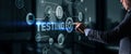 Inscription TESTING on virtual display. Business Medicine modern technology, internet and networking concept