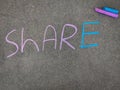 The inscription text on the grey board,SHARE. Royalty Free Stock Photo