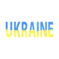Inscription Ukraine. watercolor. Ukraine Independence Day. Vector illustration on isolated background