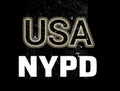 The inscription USA and NYPD rgb on an abstract 3D background Royalty Free Stock Photo