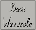 Inscription. Wardrobe hangers. Fashion. The basic wardrobe of a minimalist. clothes. Set.