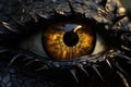 Inscrutable Black dragon eye. Generate Ai