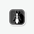 Insect ant sticker icon isolated on gray background Royalty Free Stock Photo