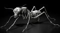 Black And White 3d Ant Creature Artwork In Fritz Henle Style