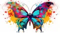 Illustration background nature design spring butterfly watercolor colorful background beauty art insect summer abstract Royalty Free Stock Photo