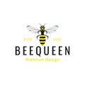 Insect bee fly queen logo design vector graphic symbol icon sign illustration creative idea Royalty Free Stock Photo
