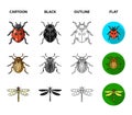 Insect, bug, beetle, paw .Insects set collection icons in cartoon,black,outline,flat style vector symbol stock Royalty Free Stock Photo