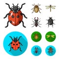 Insect, bug, beetle, paw .Insects set collection icons in cartoon,flat style vector symbol stock illustration web. Royalty Free Stock Photo