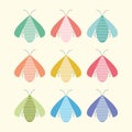 Insect and bug illustration. Bright and colourful animal wildlife vector design element.