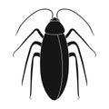 Insect cockroach single icon in black style for design.Pest Control Service vector symbol stock illustration web.