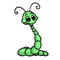 Insect cute green caterpillar cartoon Royalty Free Stock Photo