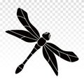 Insect dragonfly flat vector icon on a transparent background Royalty Free Stock Photo