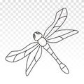 Insect dragonfly line art vector icon for apps or website