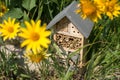 Insect hotel house in garden Royalty Free Stock Photo