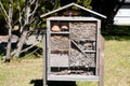 Insect house bug wooden hotel ladybird bee home to butterfly hibernation and ecological garden Royalty Free Stock Photo