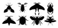 Insect Icon Flat Isolated Black Silhouette vector Royalty Free Stock Photo