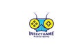 Insect with joystick games logo vector icon illustration design Royalty Free Stock Photo