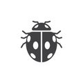 Insect, ladybird beetle icon vector,