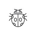 Insect, ladybird beetle line icon