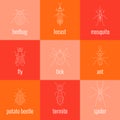 Insect line icon set Royalty Free Stock Photo