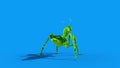 Insect Mantis Dies Back Blue Screen 3D Rendering Animation