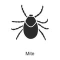 Insect mite vector icon.Black vector icon isolated on white background insect mite .