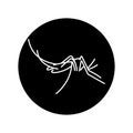 Insect mosquito black line icon.