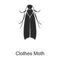 Insect moth vector icon.Black vector icon isolated on white background insect moth .