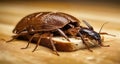 An insect\'s feast - A beetle savors a slice of bread