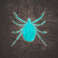 Thin line style icon of tick parasite.